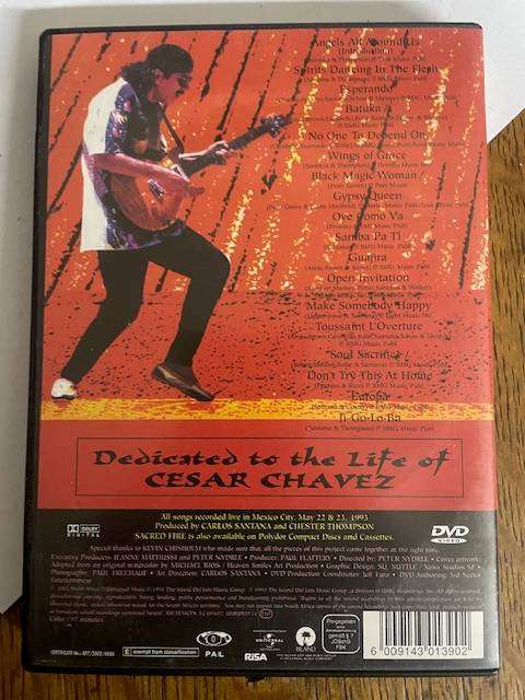 Santana Sacred Fire - Live in Mexico DVD (PAL, 1993)