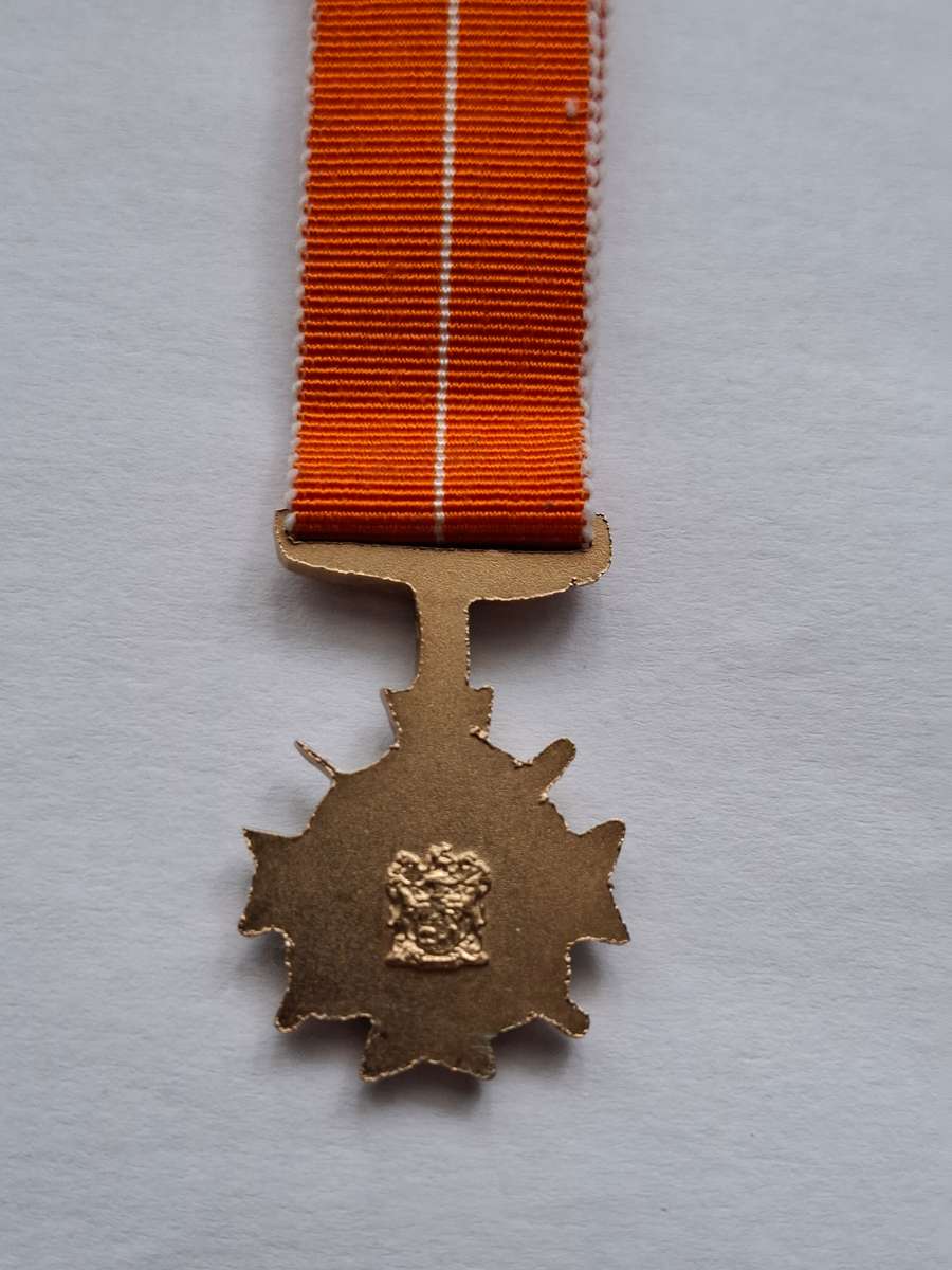 SADF - Honoris Crux Decoration miniature (with HC gold ribbon)