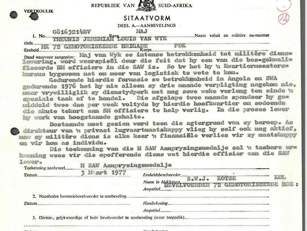 SADF / WW2 Medal group - Major rank (SAAF & Infantry)