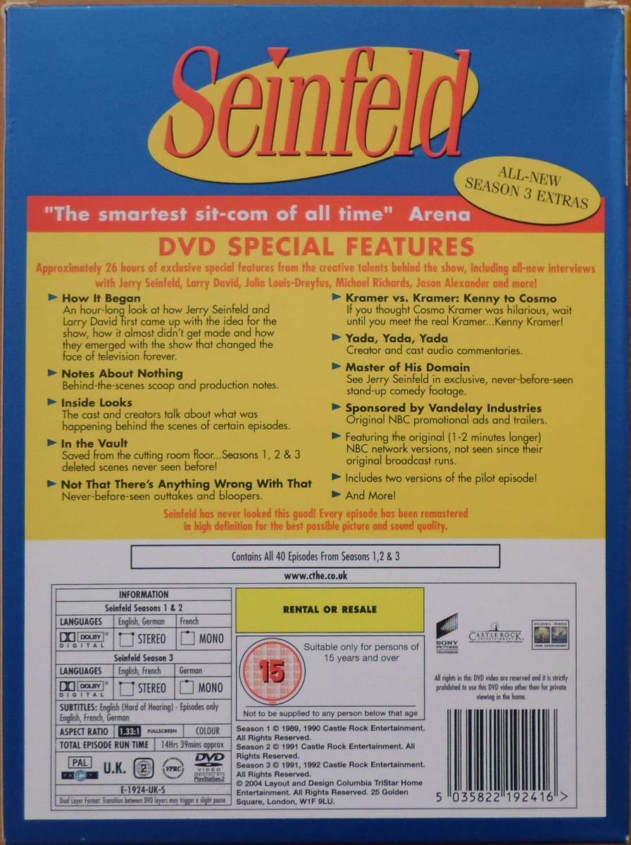 Seinfeld - Seasons 1, 2 & 3