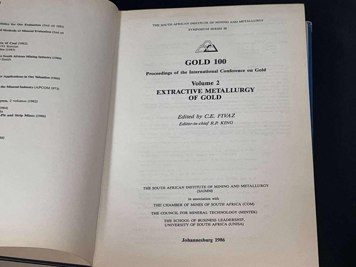 GOLD 100 2 VOLUME SET EXTRACTIVE METALLURGY OF GOLD