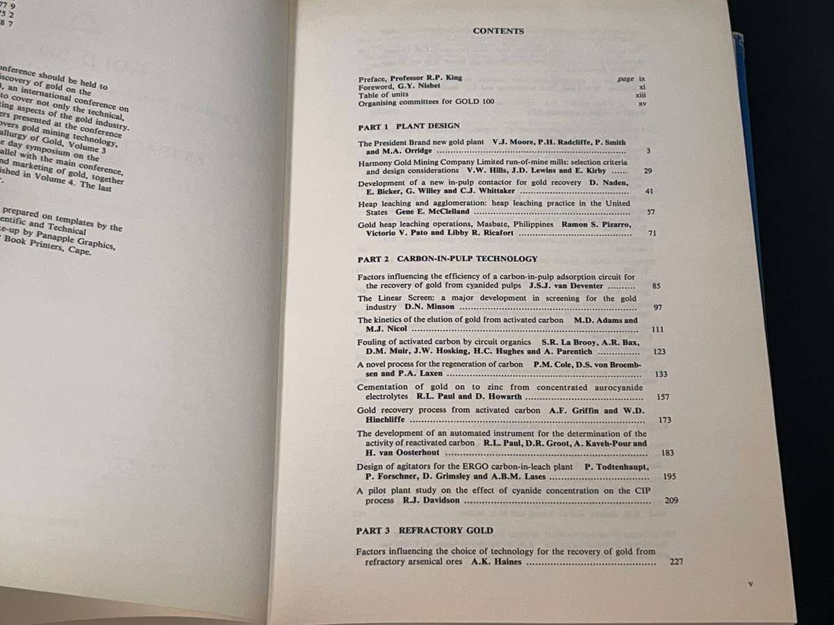 GOLD 100 2 VOLUME SET EXTRACTIVE METALLURGY OF GOLD