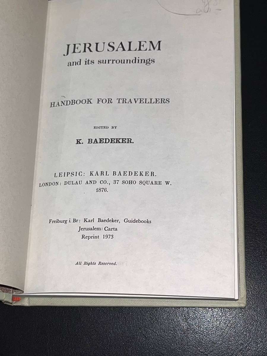 BAEDEKERS JERUSALEM AND SURROUNDINGS 1876 (1973 REPRINT)