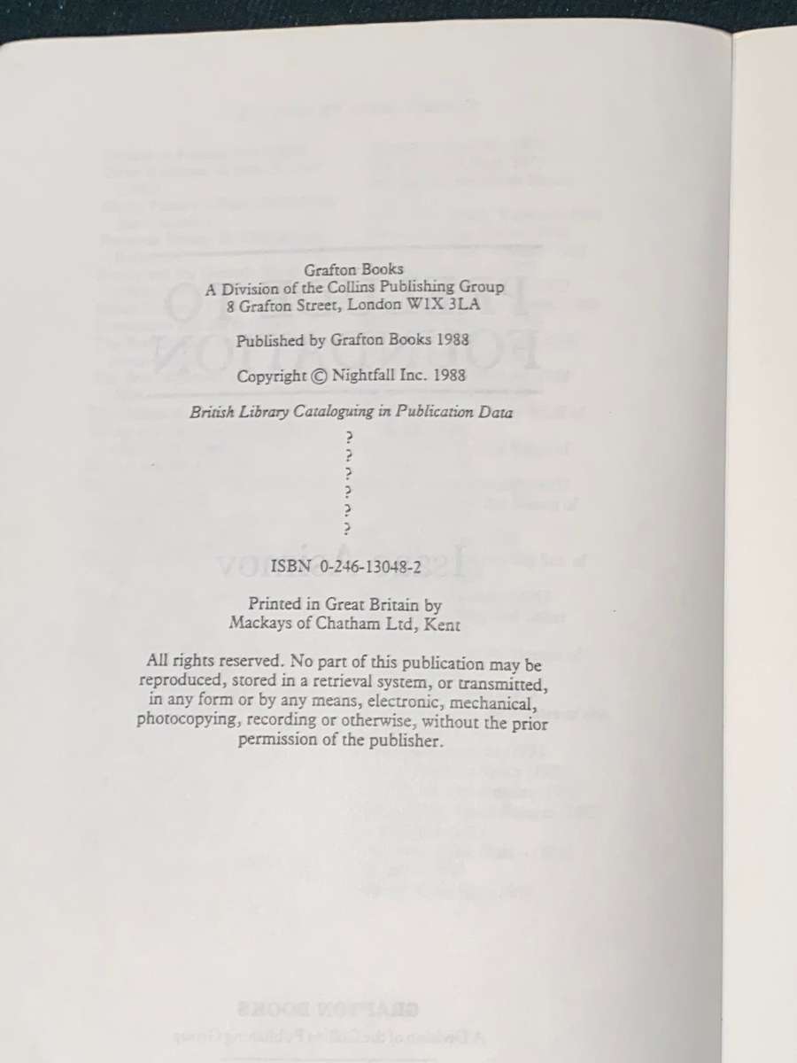 PRELUDE TO FOUNDATION BY ISAAC ASIMOV UNCORRECTED PROOF