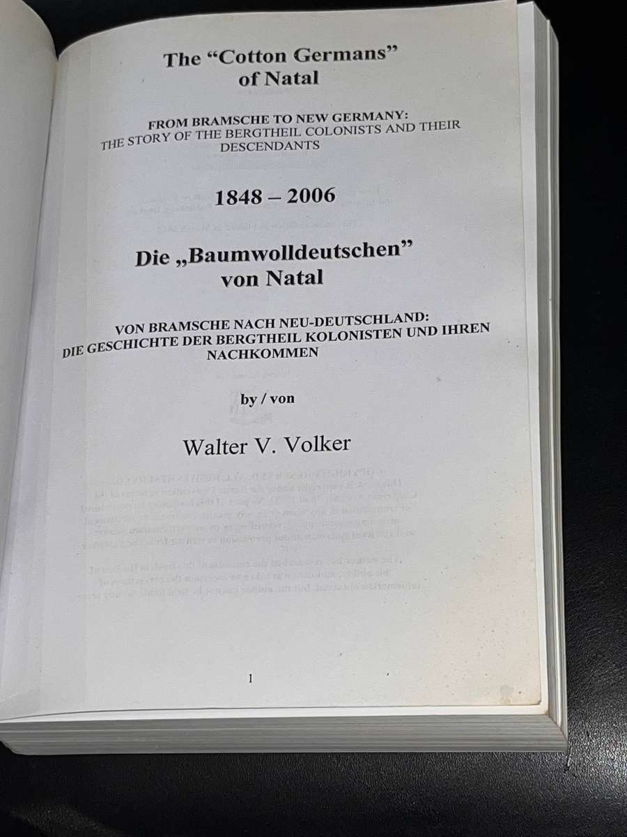 THE COTTON GERMANS OF NATAL BAY WALTER VOLKER