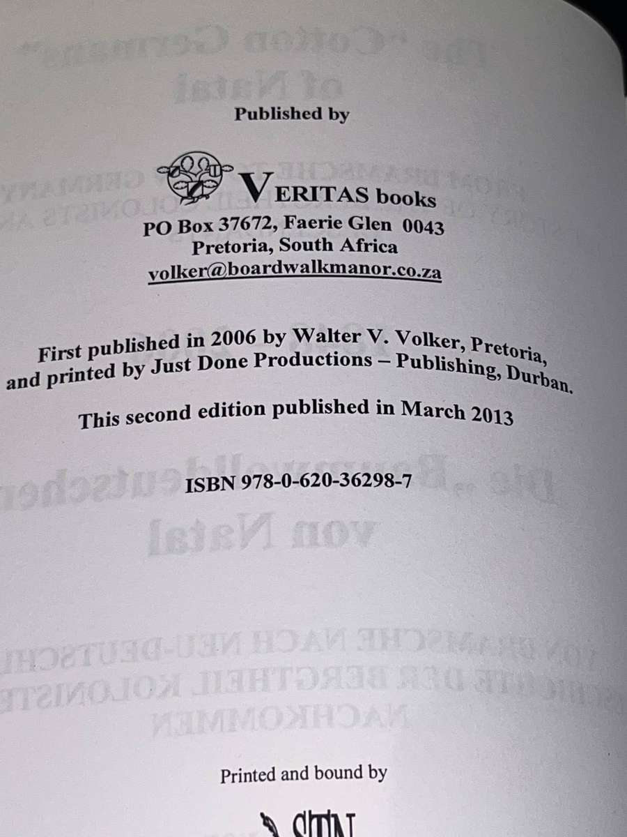 THE COTTON GERMANS OF NATAL BAY WALTER VOLKER