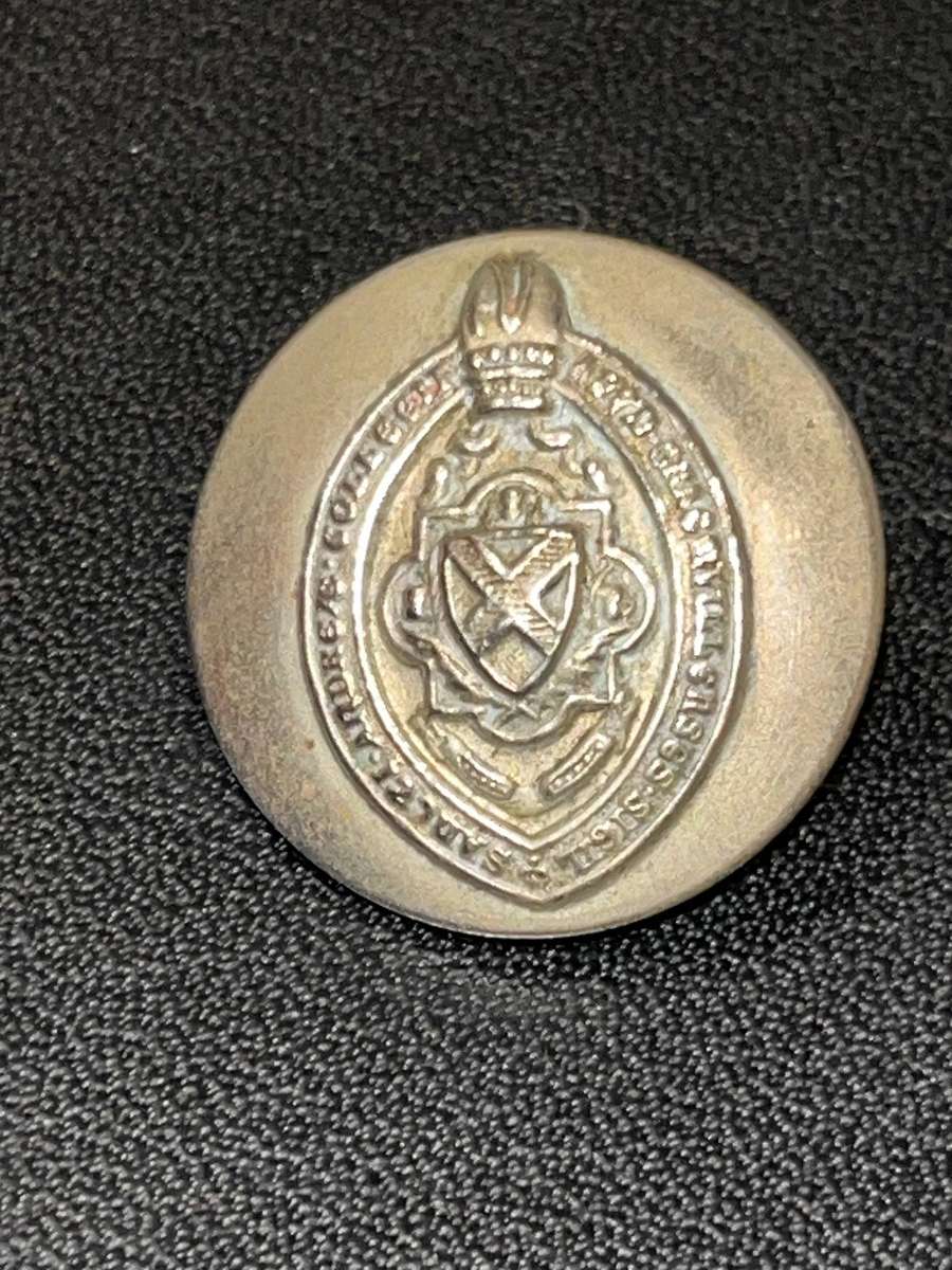ANTIQUE SILVERED MILITARY BUTTON BY HOBSON AND SONS LONDON