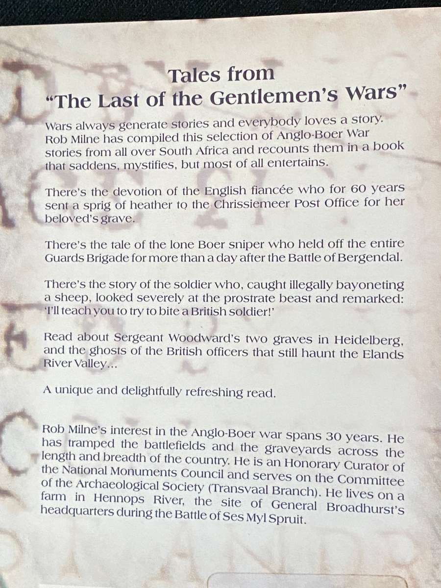 ANECDOTES OF THE ANGLO-BOER WAR BY ROB MILNE