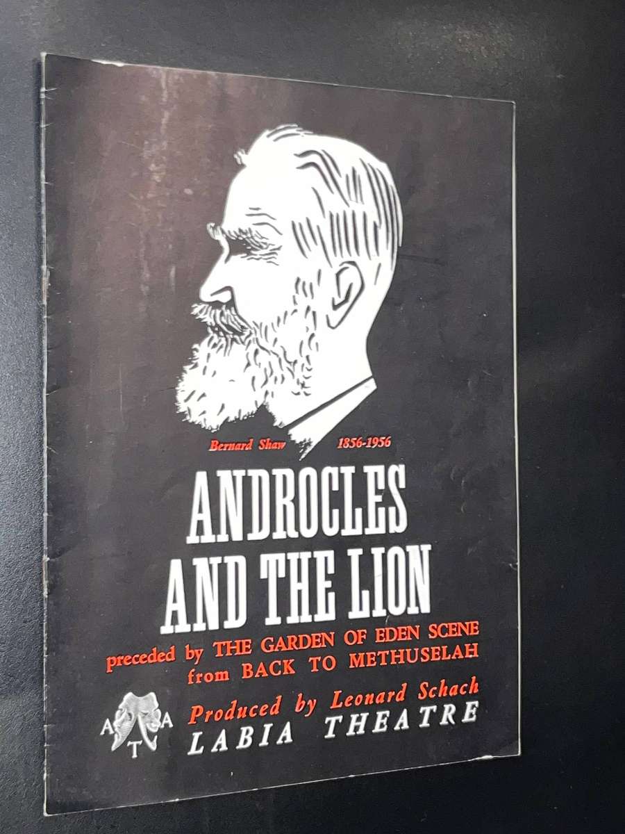 ANDROCLES AND THE LION LABIA THEATRE LEONARD SCHACH VINTAGE PROGRAMME