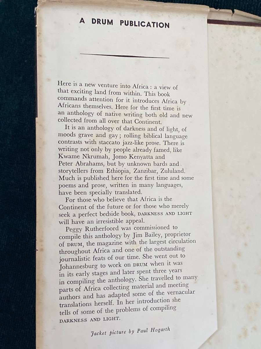 DARKNESS AND LIGHT EDITED BY PEGGY RUTHERFORD AN ANTHOLOGY OF AFRICAN WRITING