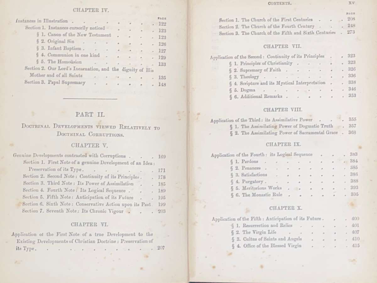 DEVELOPMENT OF CHRISTIAN DOCTRINE BY J.H. NEWMAN 1890