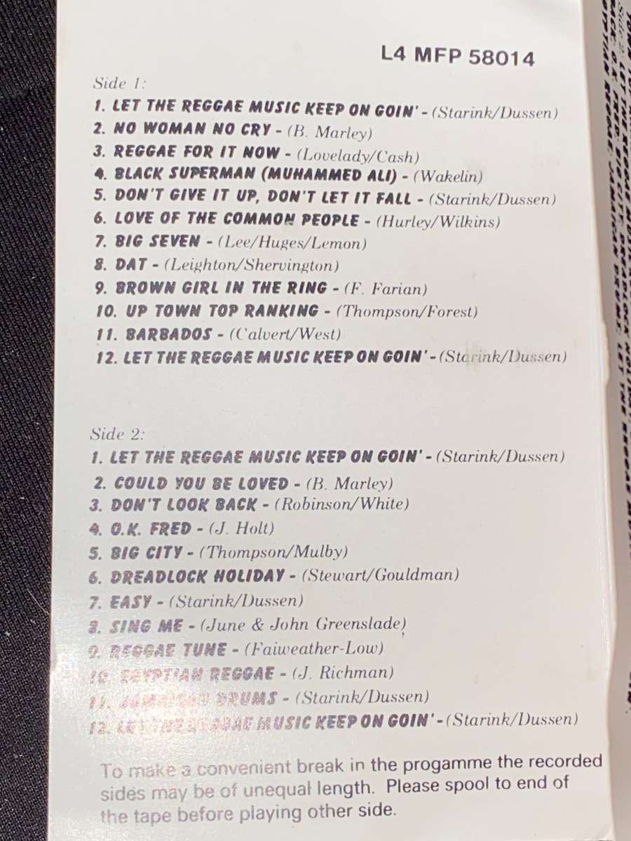 MFP LET THE REGGAE MUSIC KEEP ON GOING CASSETTE TAPE 1980'S