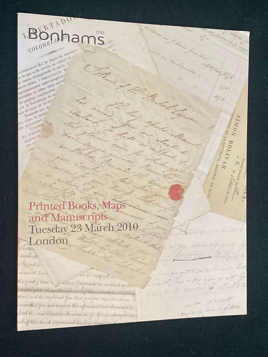 BONHAMS PRINTED BOOKS, MAPS AND MANUSCRIPTS TUESDAY 23 MARCH 2010 LONDON