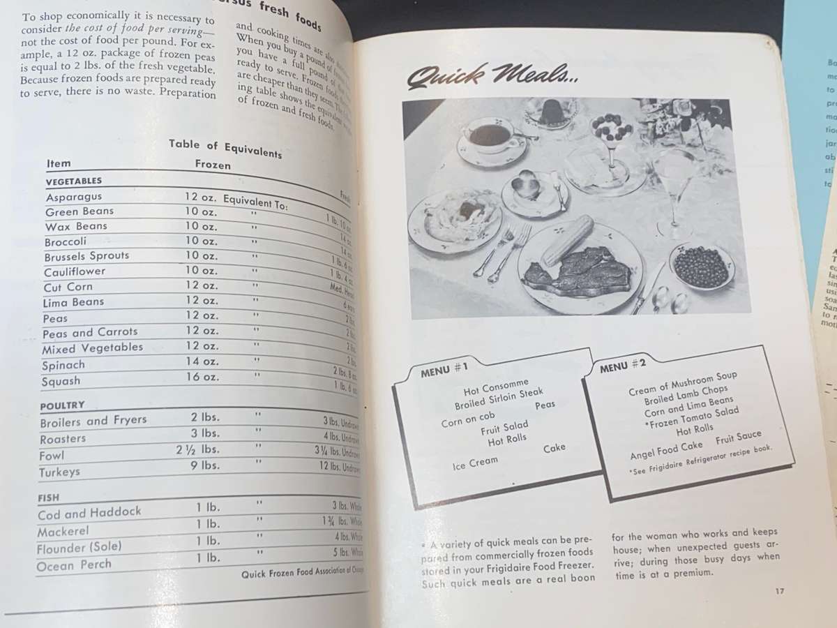 FRIGIDAIRE FOOD FREEZER VINTAGE BOOKLET