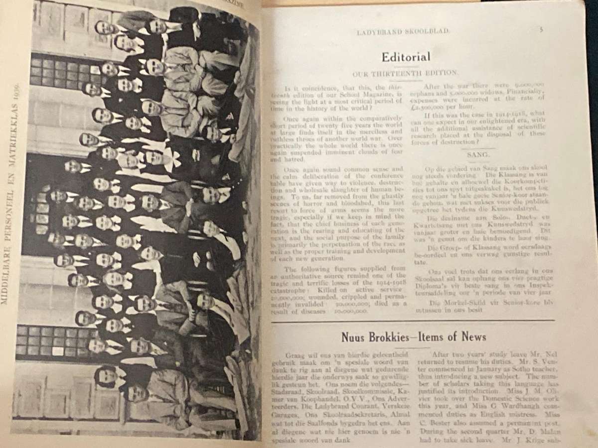 LADYBRAND HIGH SCHOOL ANNUAL 1938/ 1939 EDITIONS
