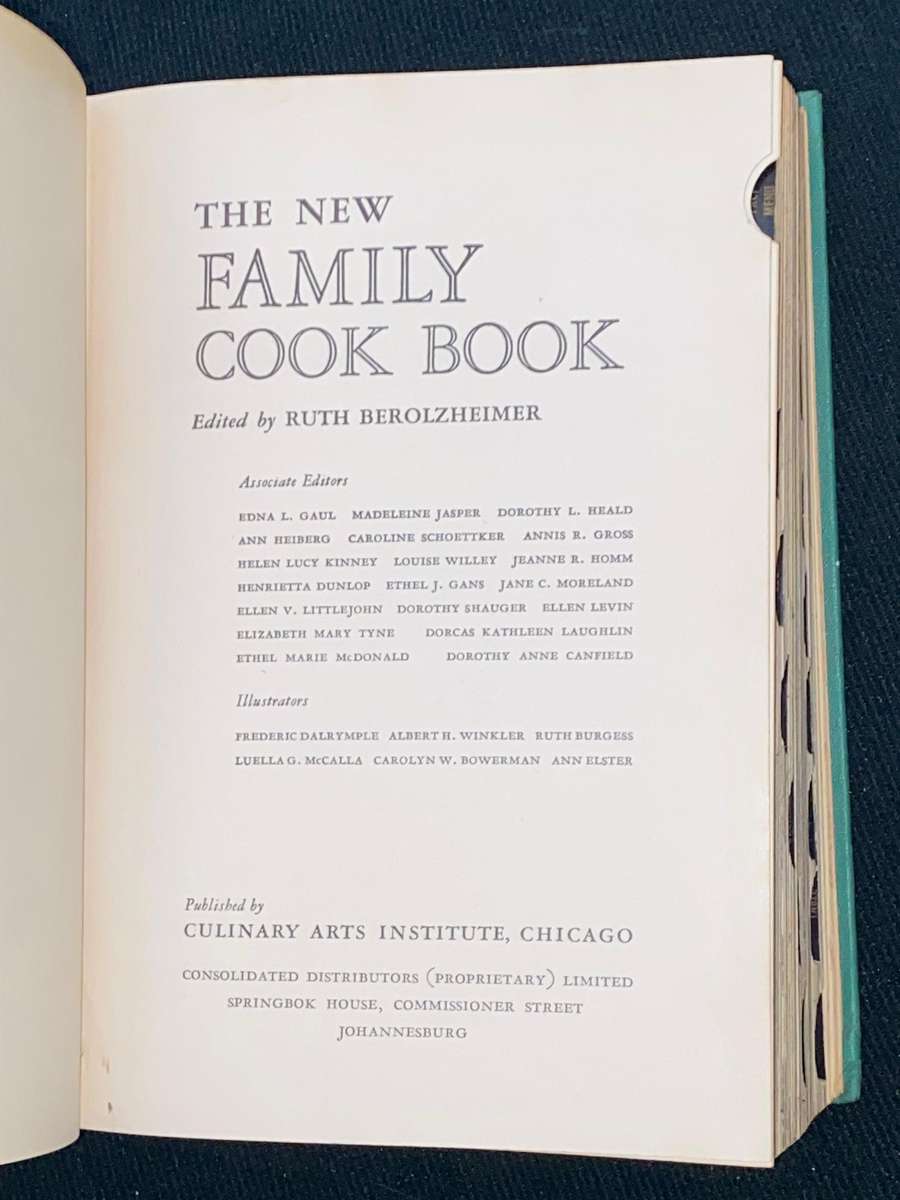 THE NEW FAMILY COOK BOOK EDITED BY RUTH BEROLZHEIMER