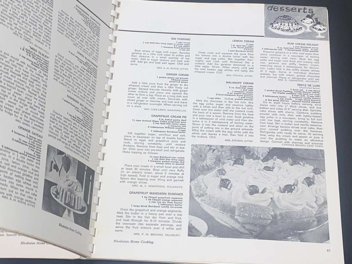 RHODESIAN HOME COOKING VINTAGE RECIPE BOOK