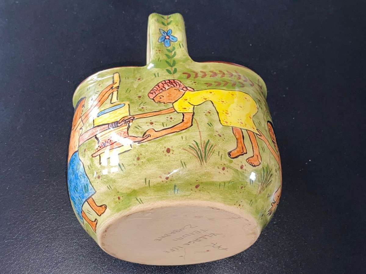 ZIMBABWE BASKET POTTERY ART , TRIBAL LIFE BY TENDAI