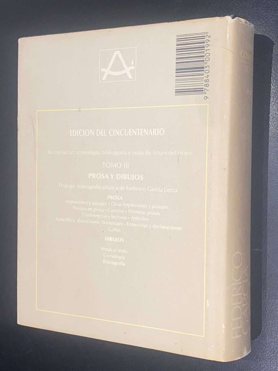FEDERICO GARCIA LORCA - OBRAS COMPLETAS - TOMO III 1989