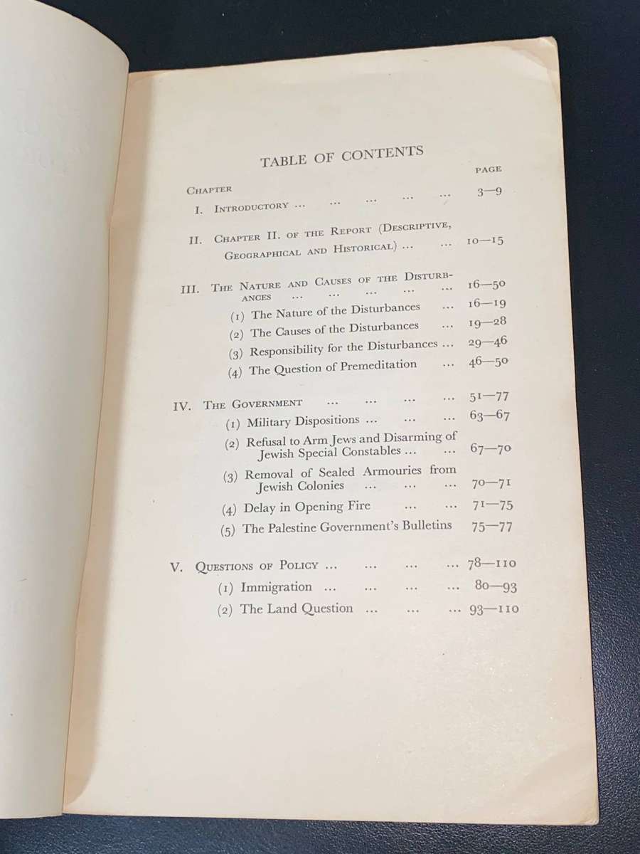 MEMORANDUM ON "REPORT OF THE COMMISSION ON THE PALESTINE DISTURBANCES OF AUGUST 1929" LEONARD STEIN