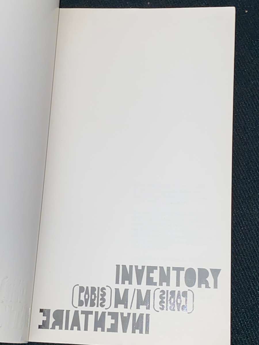 INVENTORY PARIS M/M ART CATALOGUE