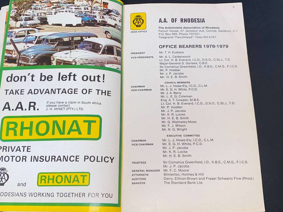 AA RHODESIA MEMBER'S HANDBOOK 1979-1980