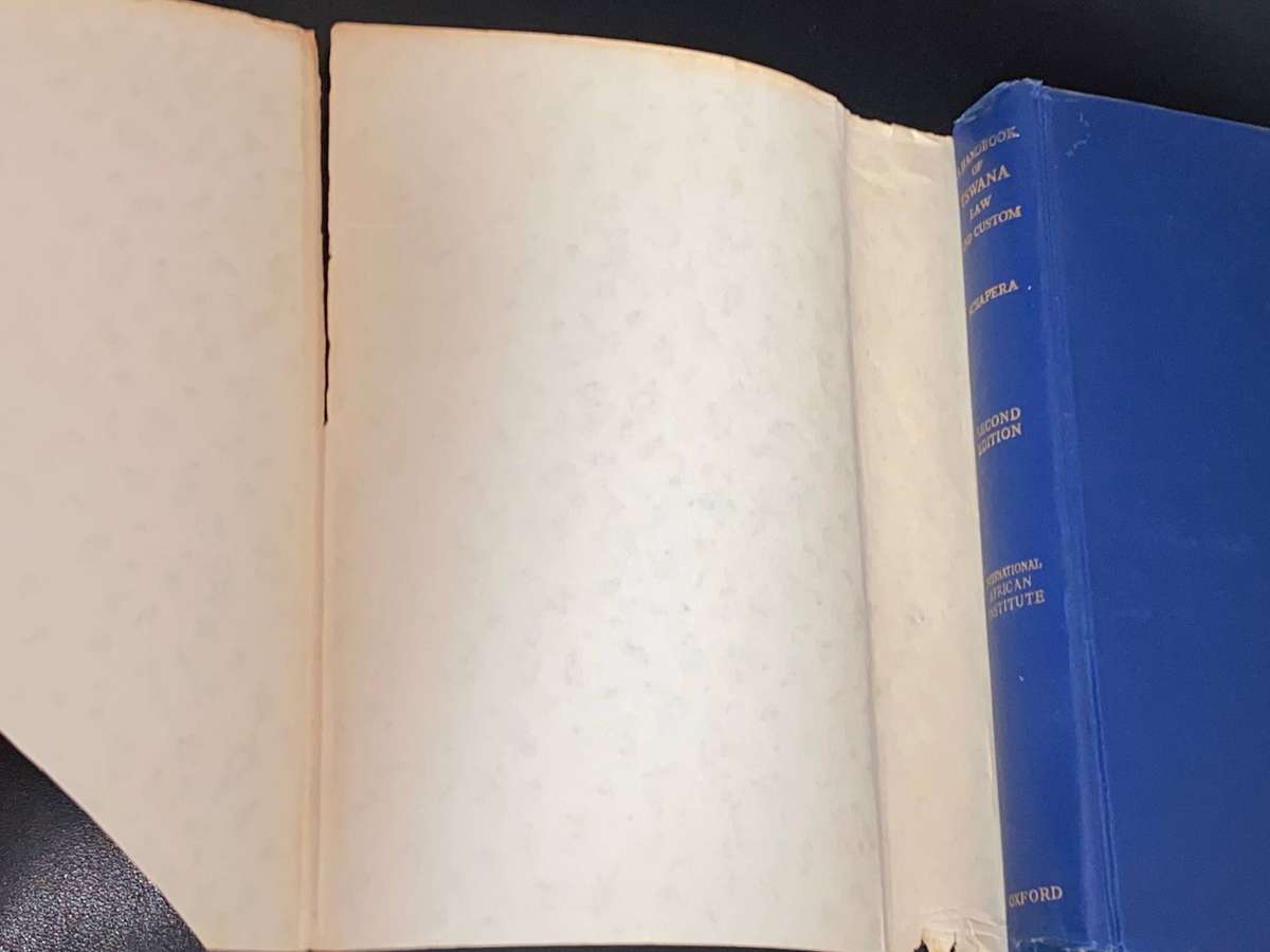 A HANDBOOK OF TSWANA LAW AND CUSTOM BY I. SCHAPERA