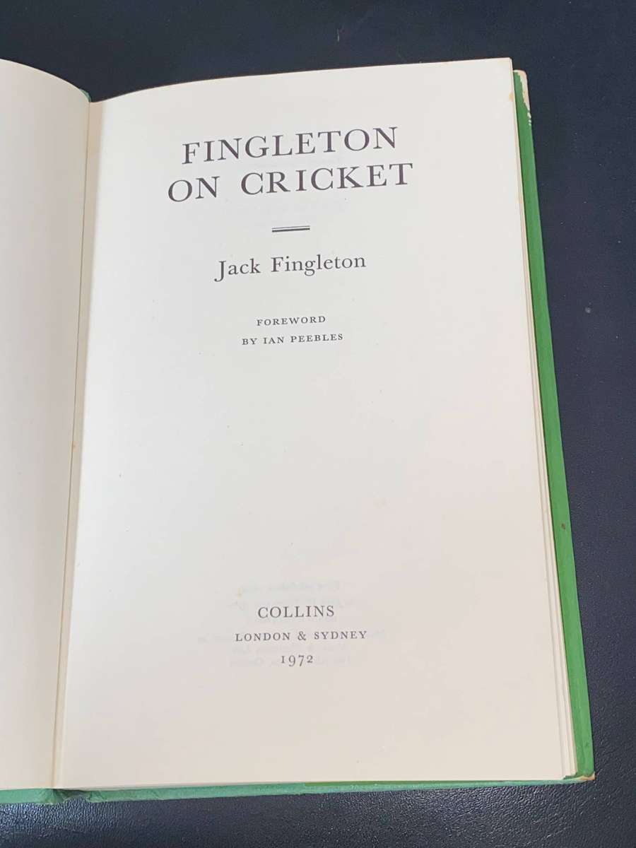 FINGLETON ON CRICKET - JACK FINGLETON