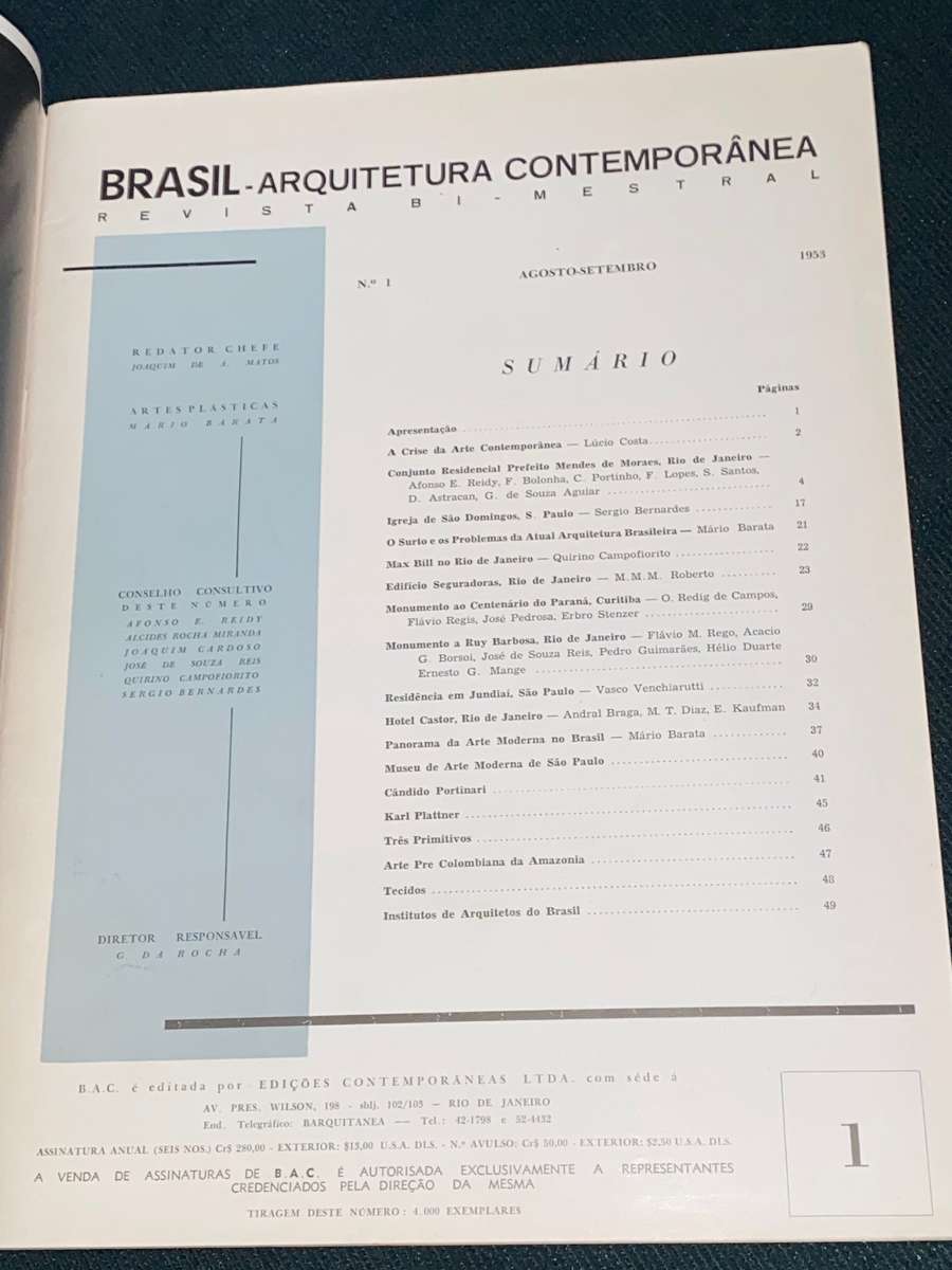 BRASIL ARQUITETURA CONTEMPORANEA 1953