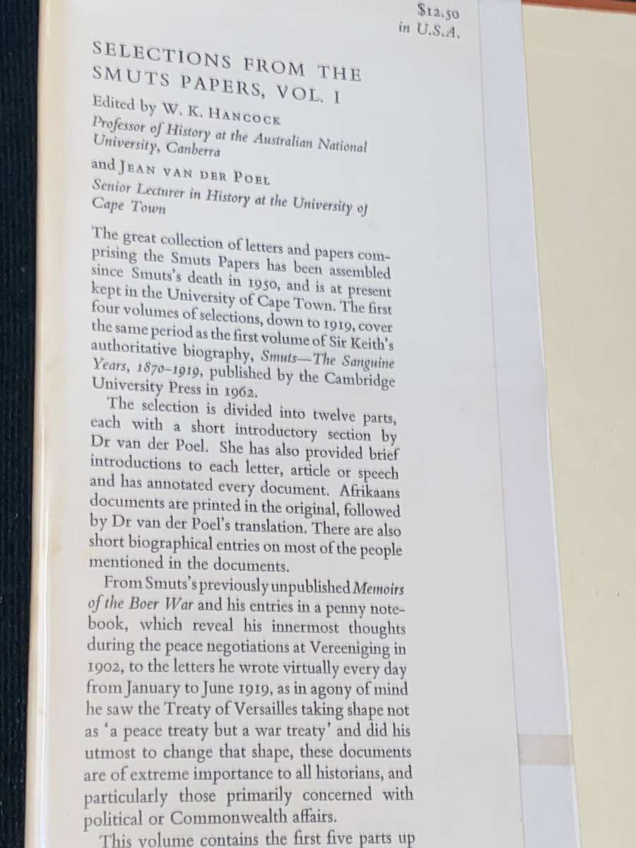 SELECTIONS FROM THE SMUTS PAPERS 4 VOLUMES