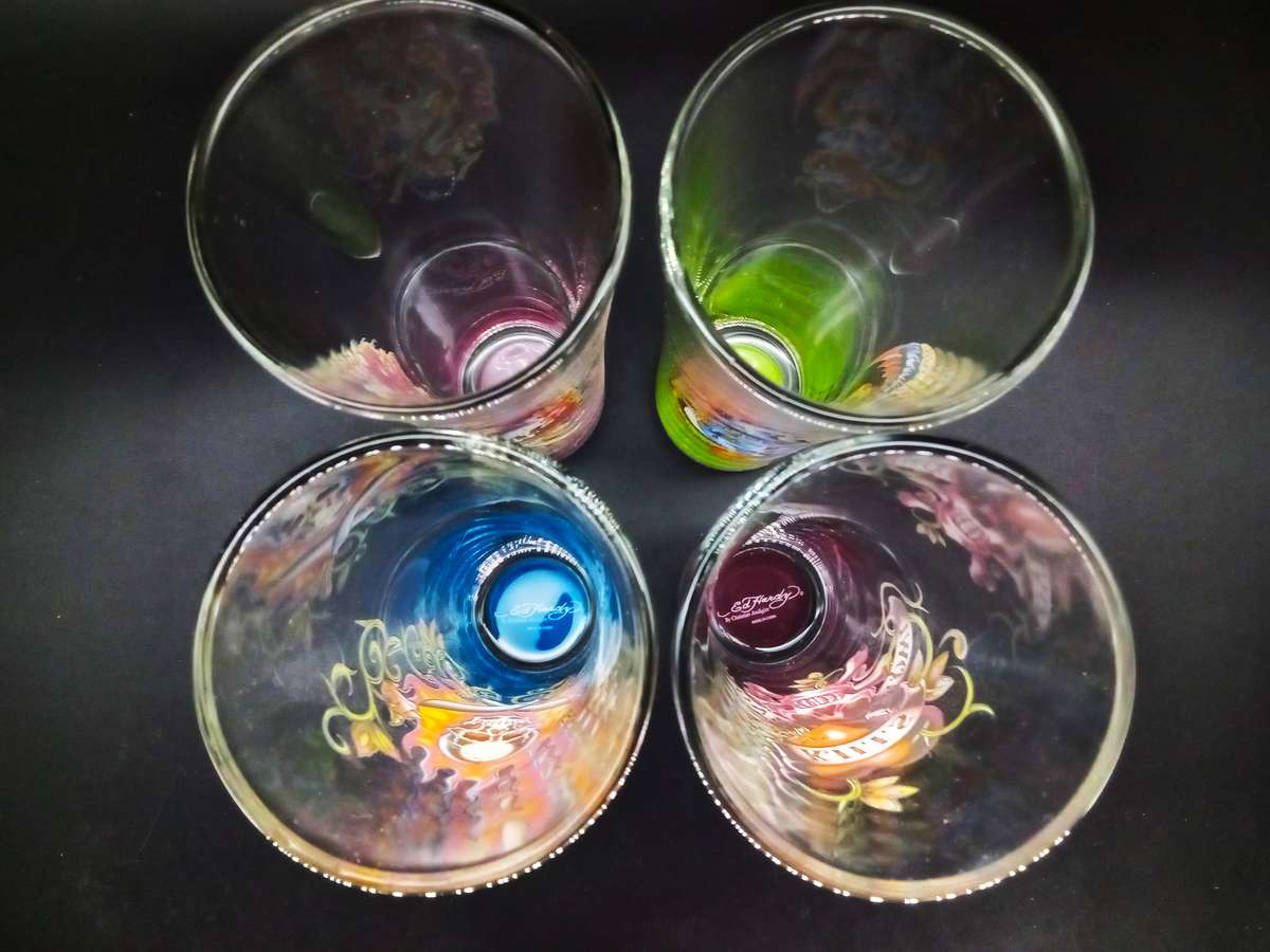 ED Hardy Boxed Collection! - Coasters, Shot & High Ball Glasses all Designed by Christian Audigier