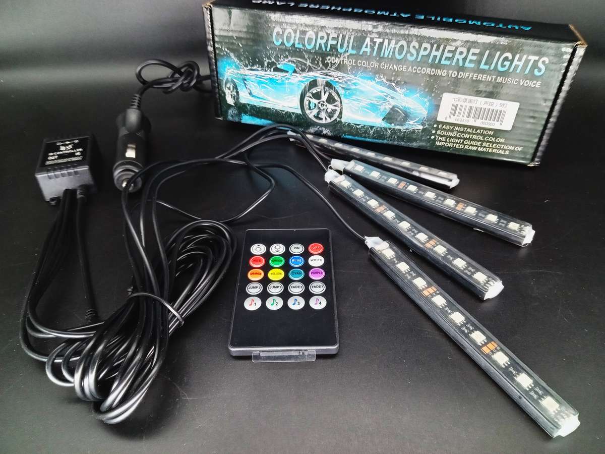 NEW! Colorful Atmosphere Lights for your Vehicle - changes color with remote or music!