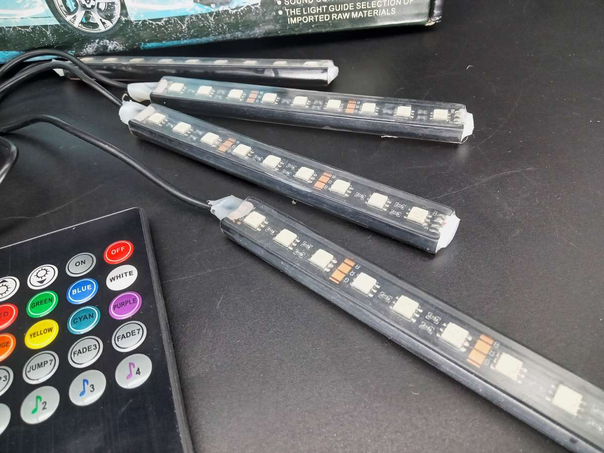 NEW! Colorful Atmosphere Lights for your Vehicle - changes color with remote or music!