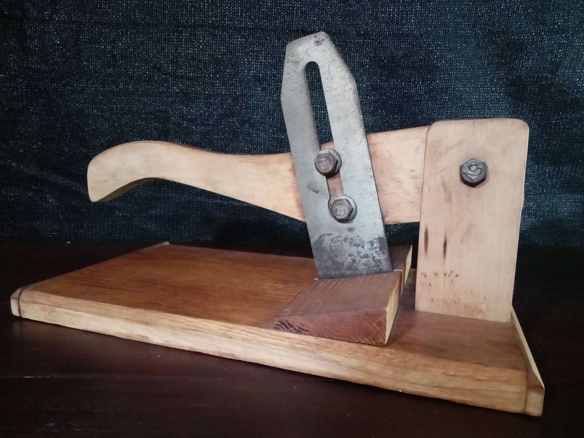 Rustic South Afr1can Handmade Wooden Biltong Slicer With Adjustable Blade(47cm x 20cm x 16cm)