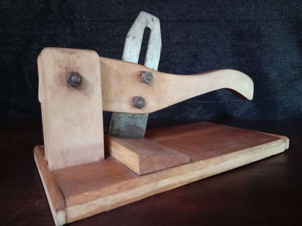 Rustic South Afr1can Handmade Wooden Biltong Slicer With Adjustable Blade(47cm x 20cm x 16cm)