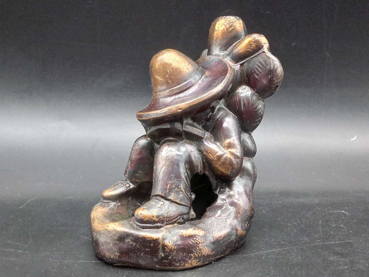 Vintage! Japan - Bronze Metal Statue - Mexican sleeping