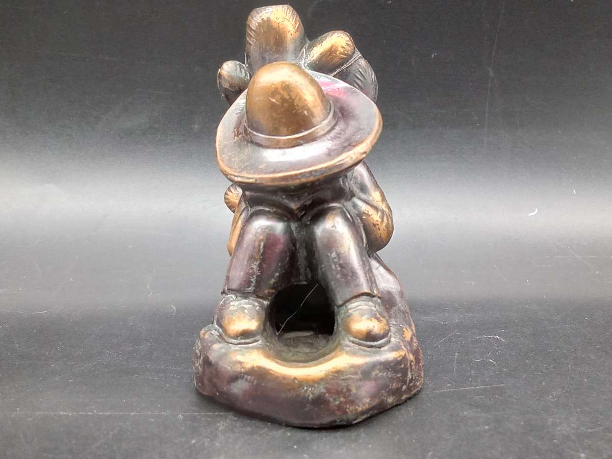 Vintage! Japan - Bronze Metal Statue - Mexican sleeping