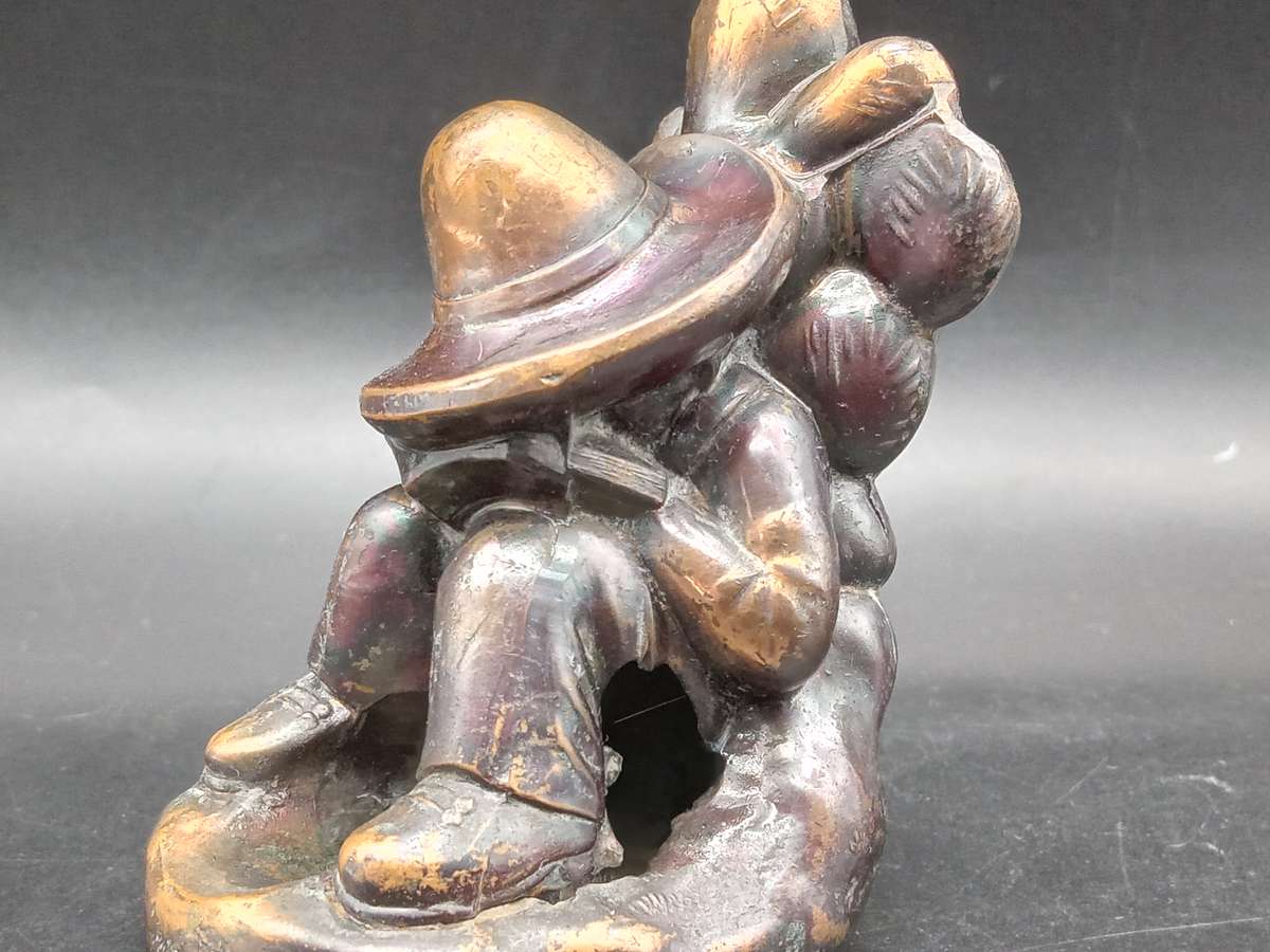 Vintage! Japan - Bronze Metal Statue - Mexican sleeping