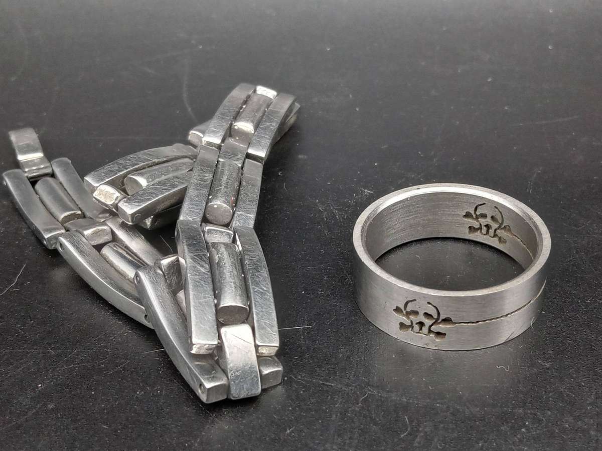 Stainless Steel - Men's Lot - Bracelet, Ring, Money Clips, Multi-tool