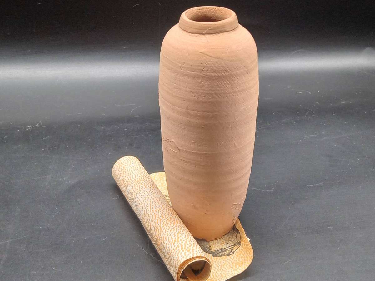 Vintage Miniature Replica of Urn Containing Dead Sea Scroll
