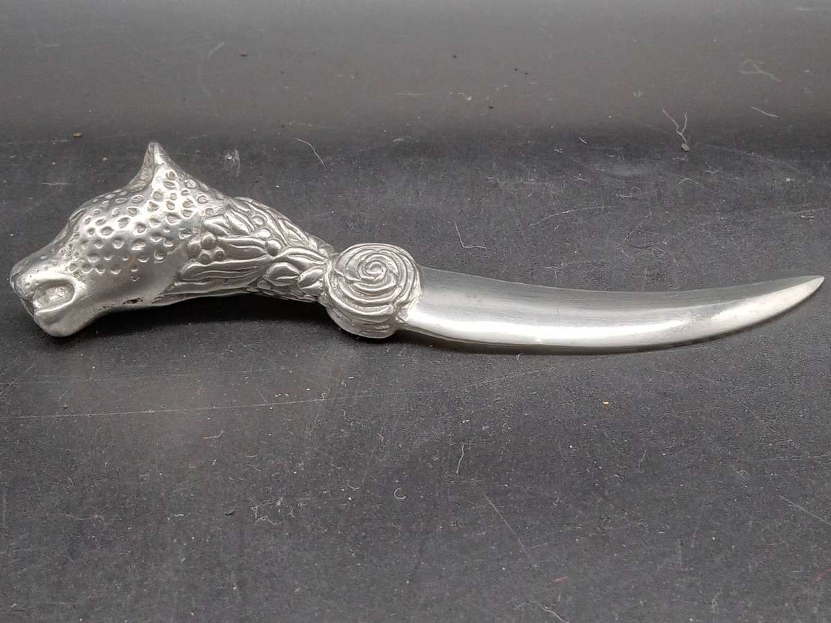 Vintage! Jenna Clifford - Beautifully Crafted - Pewter - Leopard - Letter Opener