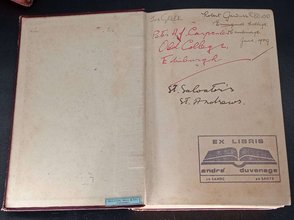 Selection of Antique Foreign Language Books Including Latin - English Dictionary