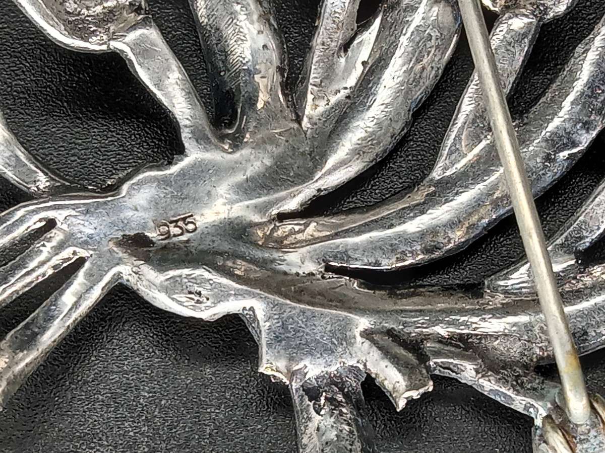 Vintage! Stunning Silver and Marcasite Statement Brooch with Tulip Bouquet Design