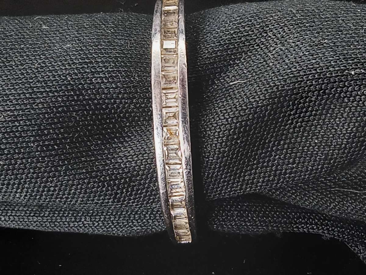 Swarovski Sterling Silver Channel Set Baguette Cut High Quality CZ Ring