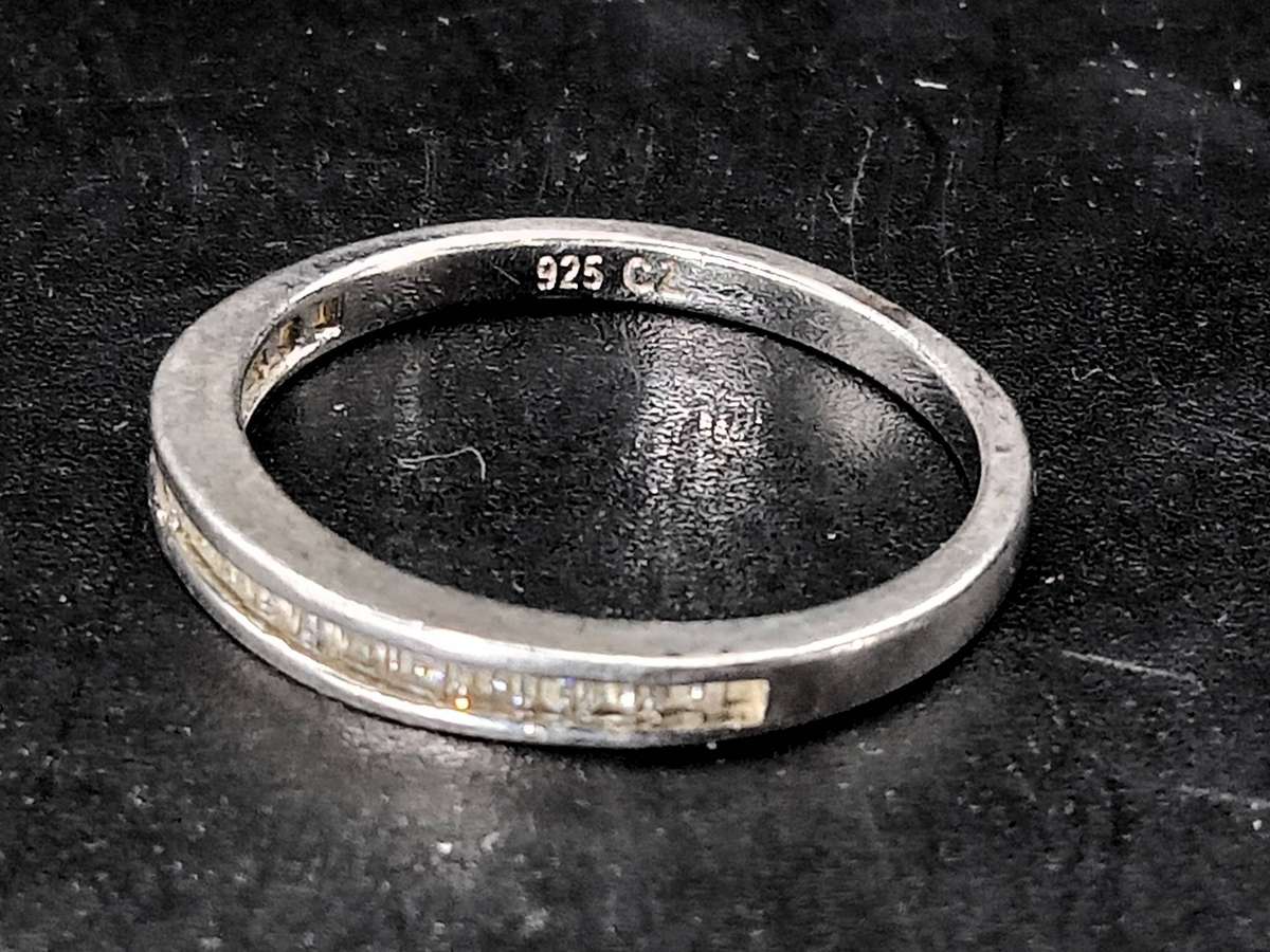 Swarovski Sterling Silver Channel Set Baguette Cut High Quality CZ Ring