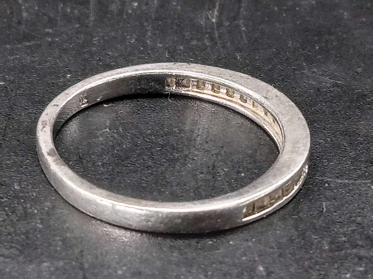 Swarovski Sterling Silver Channel Set Baguette Cut High Quality CZ Ring