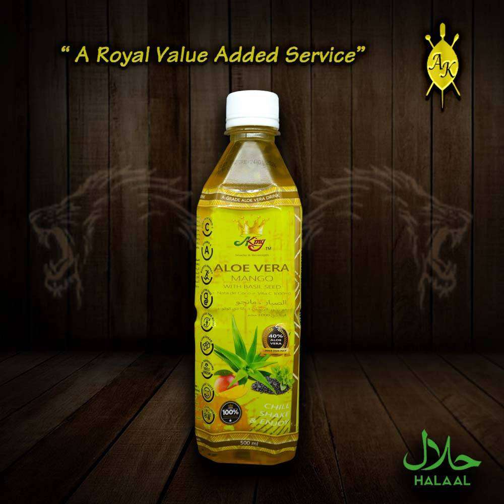 Aloe Vera Drink +  Basil Seed + Nata De Coco + Vita C - 500ml X 12 Pack - Mango