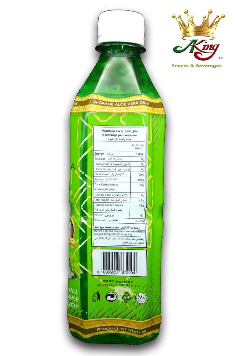 Aloe Vera Drink +  Basil Seed + Nata De Coco + Vita C - 500ml X 12 Pack - Original