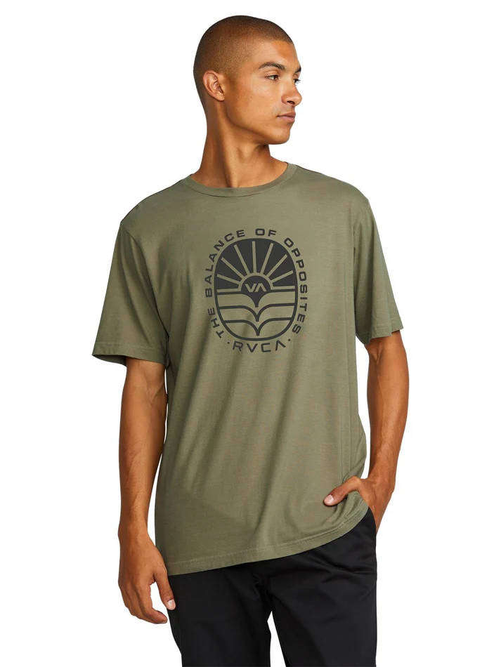 RVCA Men's AG Seal T-Shirt Medium - Brown - Brand New With Tags