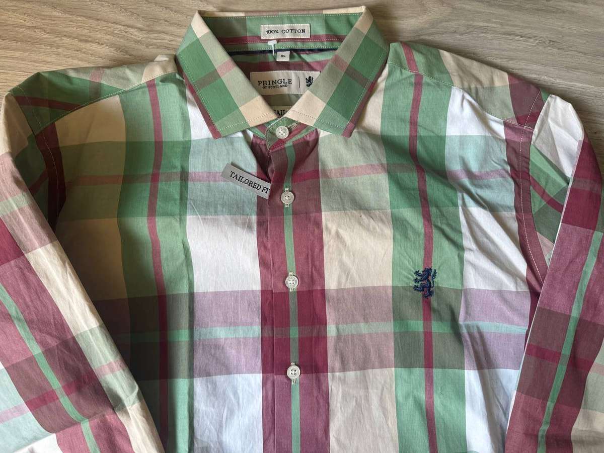 Brand New Original Pringle of Scotland MSLS1007 100% Cotton TAILORED XL